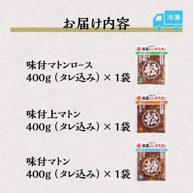 【松尾ジンギスカン】味付マトン三昧！3種食べ比べ