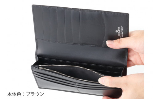 SOMES 財布 メンズ ディアマン 束入れ ブラウン DM-02 長財布 本革 [ソメスサドル 北海道 砂川市 12260606-br] ソメス サイフ さいふ 革 レザー 革製品 コードバン 薄い 薄型 ブラウン