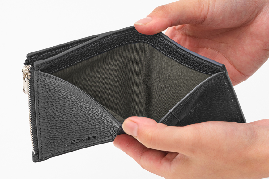 SOMES GL-10 二つ折り財布 ブラック [ソメスサドル 北海道 砂川市 12260872] ソメス バッグ メンズ レディース 本革 革 革製品 鞄 かばん レザー 財布 ブラック