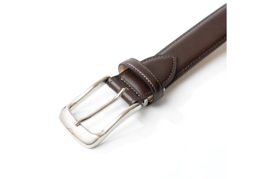 SOMES ベルト 本革 M-05 ラウンド型 （ダークブラウン） [ソメスサドル 北海道 砂川市 12260643-b] ソメス メンズ レディース 革 レザー 革製品 革ベルト バックル 金 ダークブラウン