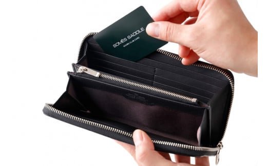 SOMES 財布 メンズ ディアマン DM-01 ラウンド束入れ ブラック 長財布 本革 [ソメスサドル 北海道 砂川市 12260607-bk] ソメス サイフ さいふ 革 レザー コードバン ラウンド ファスナー ブラック