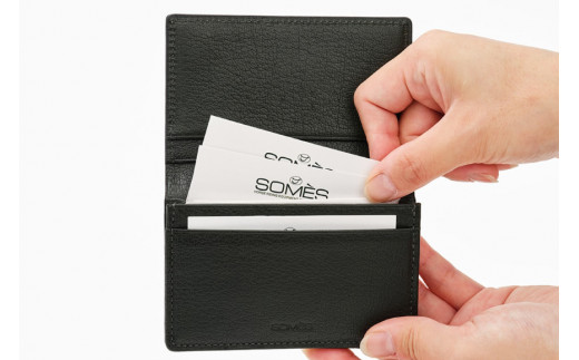 SOMES 名刺入れ (ブラック) WF-15 [ソメスサドル 北海道 砂川市 12260676-a] ソメス カードケース カード メンズ レディース 本革 革 革製品 レザー シンプル 黒 ブラック