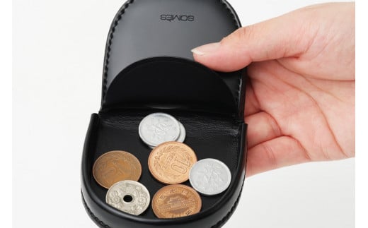 SOMES 馬蹄型 コインケース (ブラック) HV-28 [ソメスサドル 北海道 砂川市 12260727-a] ソメス メンズ レディース 財布 さいふ サイフ ウォレット 小銭入れ 丸型 本革 革 革製品 レザー 馬革 コードバン 黒 ブラック