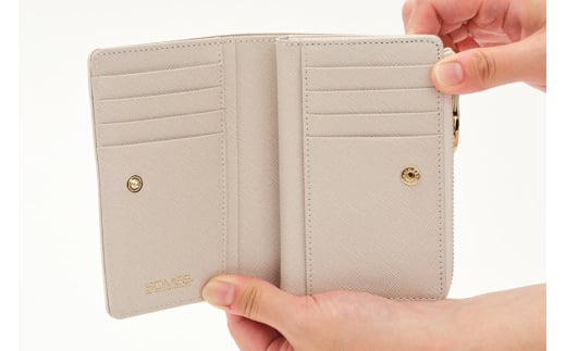 SOMES LF折財布 （アイボリー）PT-73 [ソメスサドル 北海道 砂川市 12260816-a] ソメス 財布 レディース 二つ折り 二つ折 2つ折り L字ファスナー l字ファスナー L字 本革 革 革製品 レザー ウォレット サイフ さいふ somes saddle アイボリー