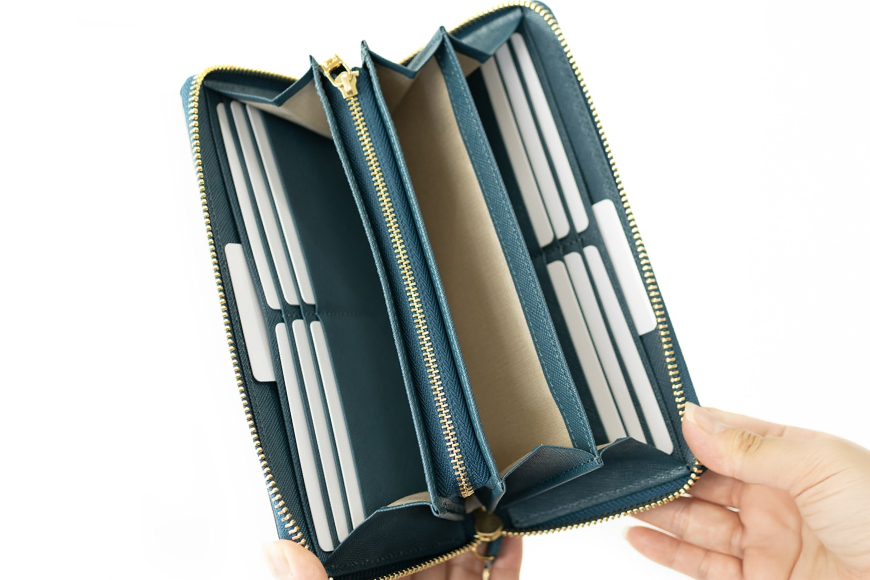 SOMES PT-71 ラウンド長財布 (ブルー) [ソメスサドル 北海道 砂川市 12260857] 財布 サイフ さいふ 革 レザー ラウンド ファスナー ラウンド 長財布 本皮 牛皮 ブルー