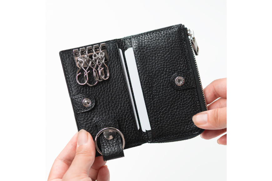 SOMES GL-03 キー＆コインケース ブラック [ソメスサドル 北海道 砂川市 12260874] ソメス バッグ メンズ レディース 本革 革 革製品 鞄 かばん レザー 財布 コインケース キーケース ブラック