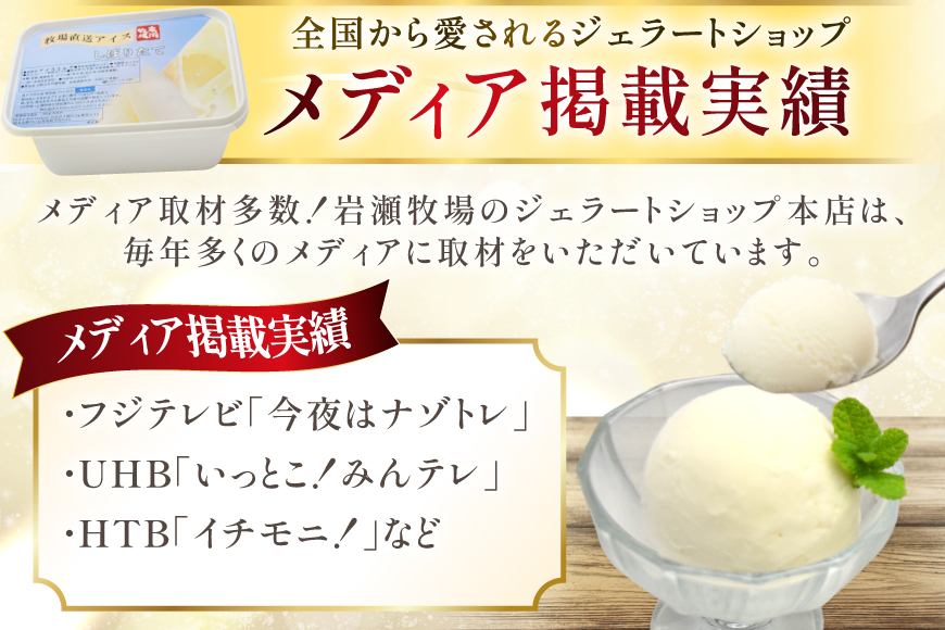テレビで紹介！ アイス ジェラート ミルク 1L ファミリーサイズ [岩瀬牧場 北海道 砂川市 12260967] 冷凍 アイスクリーム 詰め合わせ スイーツ