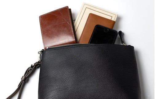 SOMES クラッチ バッグ ジェラード（ブラック）GE-05 [ソメスサドル 北海道 砂川市 12260578] ソメス セカンドバッグ クラッチバッグ メンズ レディース 本革 革 革製品 革鞄 革バッグ 鞄 かばん レザー 黒 ブラック