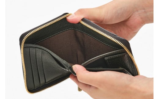 SOMES ラウンド 二つ折り 財布 (ブラック) WF-27 [ソメスサドル 北海道 砂川市 12260677-a] ソメス メンズ レディース ウォレット さいふ サイフ 本革 革 革製品 革財布 レザー 黒 ブラック