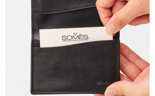 SOMES 名刺入れ (ブラック) HV-23 [ソメスサドル 北海道 砂川市 12260725-a] ソメス カードケース カード メンズ レディース 本革 革 革製品 シンプル コードバン 馬革 黒 ブラック