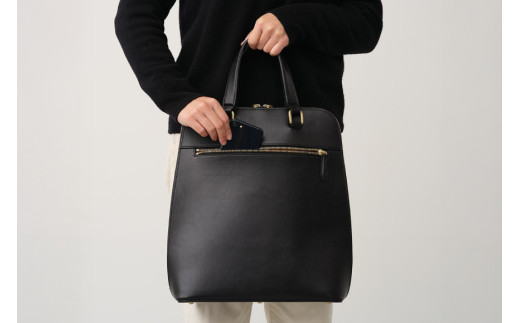 SOMES バッグ タテ型ブリーフ （ブラック）HE-01 [ソメスサドル 北海道 砂川市 12260818-b] ビジネスバッグ トートバッグ メンズ レディース 本革 革 革製品 革鞄 革バッグ somes saddle ブラック