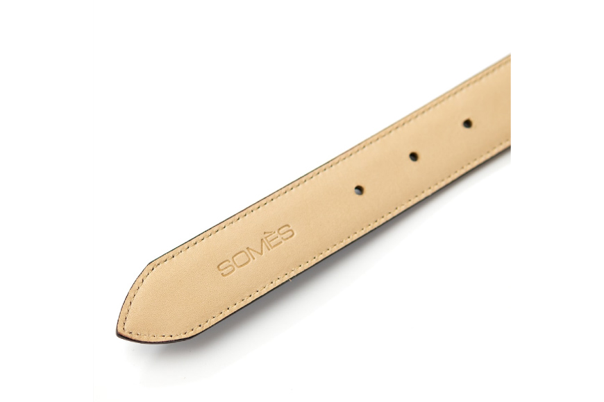 SOMES ベルト 本革 M-05 ラウンド型 （ダークブラウン） [ソメスサドル 北海道 砂川市 12260643-b] ソメス メンズ レディース 革 レザー 革製品 革ベルト バックル 金 ダークブラウン