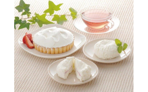 牧場の淡雪とクレームダンジュのセット [岩瀬牧場 北海道 砂川市 12260347] 菓子 お菓子 スイーツ レアチーズケーキ タルト