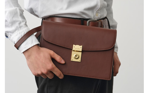 SOMES クラッチバッグ （ブラウン）EX-32 [ソメスサドル 北海道 砂川市 12260823-a] ソメス バッグ セカンドバッグ メンズ 本革 革 革製品 革鞄 革バッグ レザー somes saddle