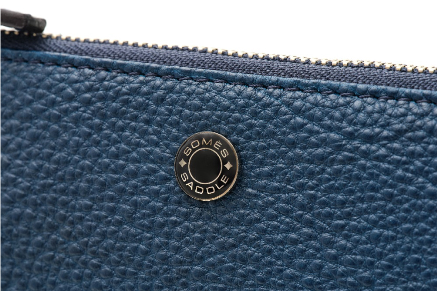 SOMES RE-35 ポーチ (ブルー) [ソメスサドル 北海道 砂川市 12260854] 小物入れ メンズ レディース 小さめ 本革 革 レザー 革製品 小物 ブルー