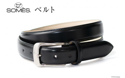 SOMES ベルト 本革 M-05 ラウンド型 （ブラック） [ソメスサドル 北海道 砂川市 12260643-a] ソメス メンズ レディース 革 レザー 革製品 革ベルト バックル 金具 黒 ブラック