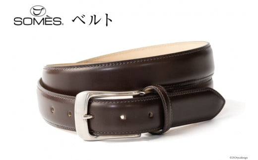 SOMES ベルト 本革 M-05 ラウンド型 （ダークブラウン） [ソメスサドル 北海道 砂川市 12260643-b] ソメス メンズ レディース 革 レザー 革製品 革ベルト バックル 金 ダークブラウン