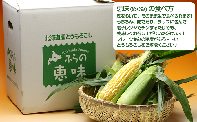 【2026年夏発送】北海道 富良野産 生で食べられる とうもろこし【恵味(めぐみ)】 10本 コーン