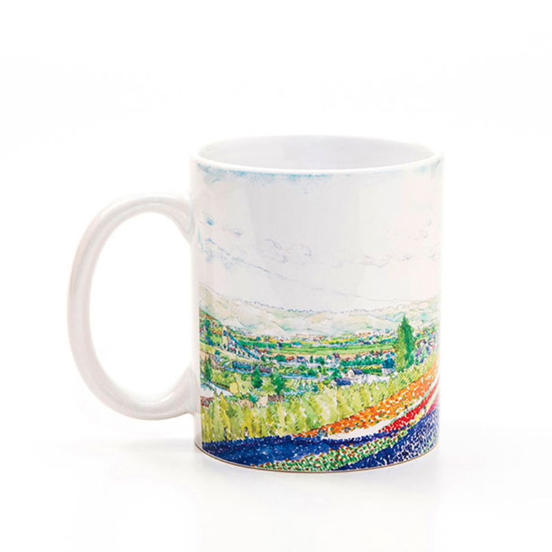 半農半画家 イマイカツミ ≪マグカップ（350ml）2個 セット≫ ～ラベンダー畑&富良野眺望～ 北海道 富良野 ふらの 景色 マグ アート 画家 絵画