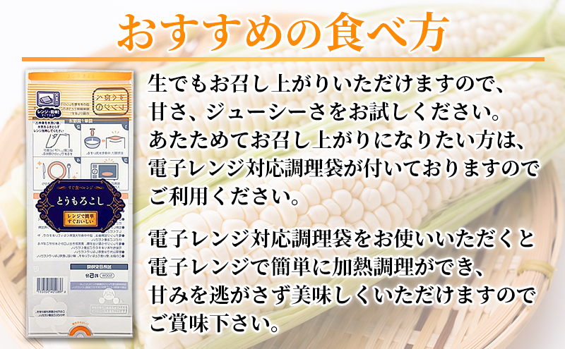 【先行受付  2026年発送】ふらのホワイトコーン 計 2.8kg 以上 (8～9本入) 白 とうもろこし ホワイトクリスピー 野菜 北海道 富良野 ギフト 長沢農園
