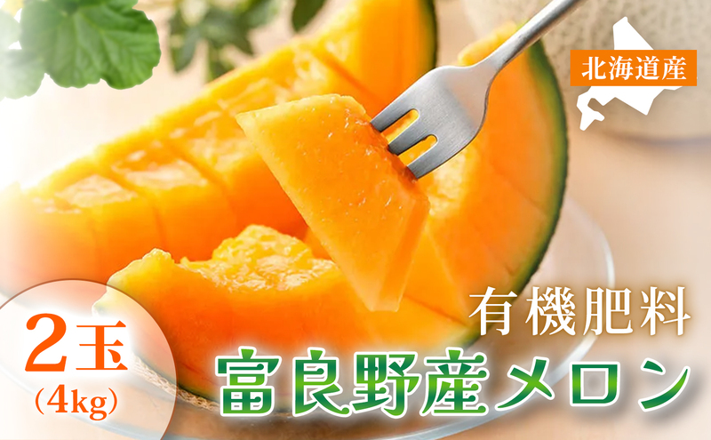 【糖度15度以上 赤肉メロン】富良野産 特秀品メロン 2kg×2玉 1箱｜北海道富良野市 7～8月発送 贈答用 ギフト プレゼント メロン 赤肉メロン 富良野メロン 果物 フルーツ とろける甘さ 夏季限定 旬の味覚 芳醇な香り