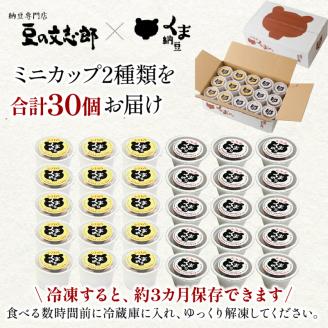 北海道くま納豆ミニカップ（粒・ひきわり）各15個　[dh-0020]