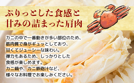 量が選べる！本ズワイガニ 肩肉 2.5kg（2500g） カニ用フォーク付き！　年末年始 お歳暮 正月 ギフト 2025[mk-0500]