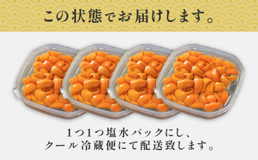 北海道 登別近海産　無添加　極上エゾバフンウニ塩水パック400g ※2025年6月より発送 [mh-0260]