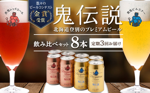 ビール 定期便　3カ月　鬼伝説　青鬼ピルスナー・赤鬼レッドエール　各4本　[wk-0799]