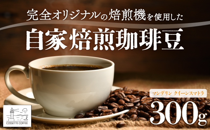 自家焙煎 コーヒー豆 マンデリン クイーンスマトラ 100g×3個セット 300g　[cc-0702]