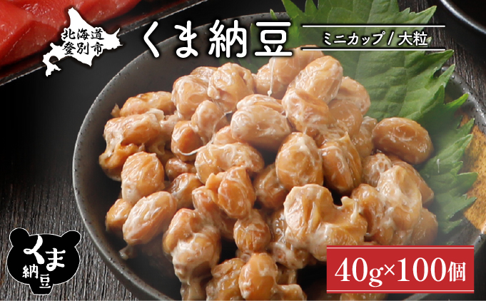 北海道くま納豆ミニカップ100個　大粒 [dh-0823]