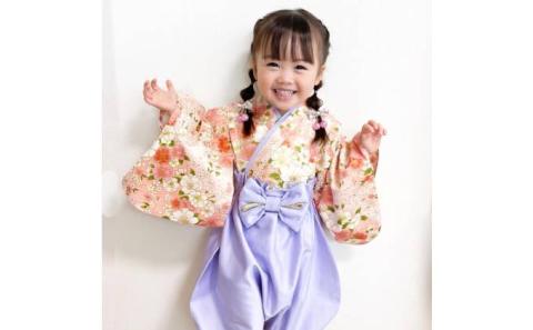 ぽわんパンツの袴 花あかり ピンク×ラベンダー【Sサイズ】　[so-0303]