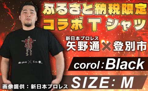 登別市×矢野選手　ふるさと納税限定コラボTシャツ （黒） M　[da-0364]