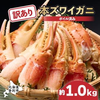訳あり 冷凍 ボイル ずわいがに 爪 1kg ズワイガニ　年末年始 お歳暮 正月 ギフト 2025　[mk-0495]