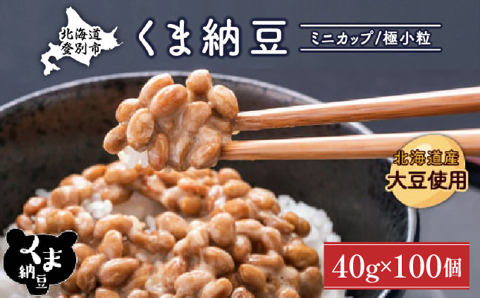 北海道くま納豆ミニカップ100個　極小粒 [dh-0814]