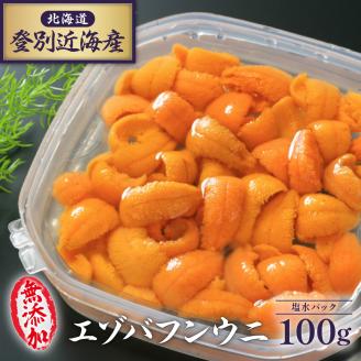 北海道 登別近海産 無添加 極上エゾバフンウニ塩水パック100g ※2025年6月よりお届け [mh-0478]