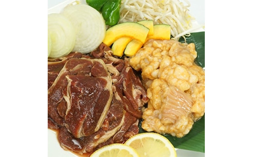 阿部精肉店の味付ジンギスカン(500g×2)豚上味噌ホルモン(300g×2)【16000302】