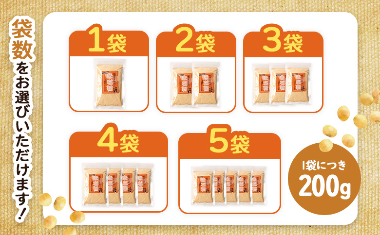 【北海道産大豆100%】余湖さん家のきな粉×3袋【310019】 3袋