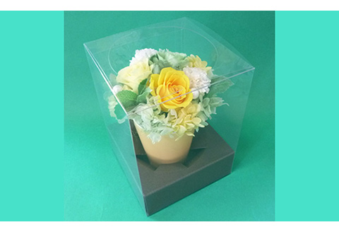 プリザーブドフラワー　ポットアレンジ（イエロー）【140014】