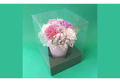 プリザーブドフラワー　ポットアレンジ（ピンク）【140015】