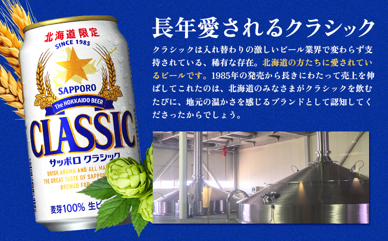 サッポロクラシック350ml×192本（8箱）【930010008】