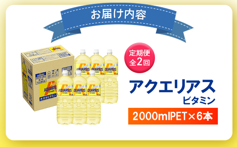 【定期便：全2回】アクエリアス ビタミン 2LPET×6本【380086】