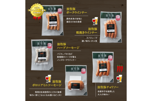 北海道産放牧豚 無添加ウインナーセットｘ2セット【12000301】