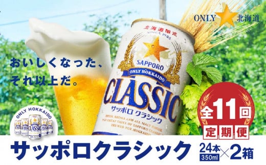 『定期便：全11回 』サッポロクラシック350ml×24本×2箱【北海道限定】【30010301】