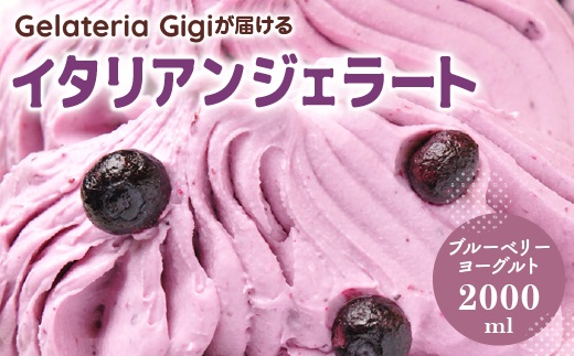 ジェラテリアGigiのイタリアンジェラート『ブルーベリーヨーグルト』2000ml【43002402】