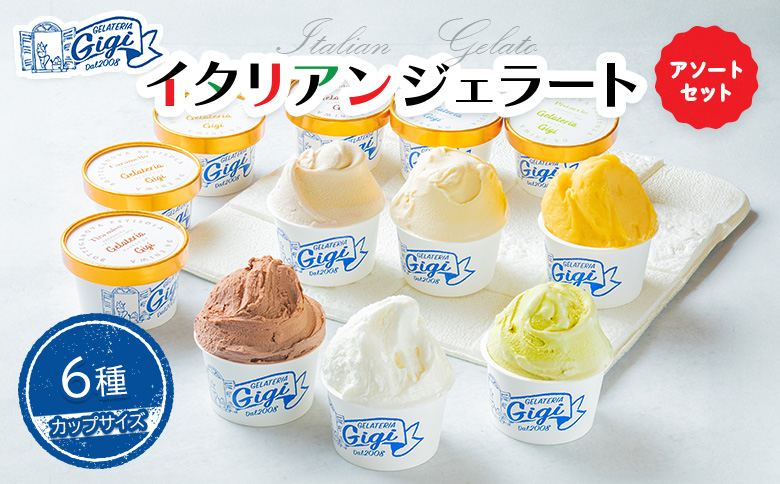 ジェラテリアGigiのイタリアンジェラート6種アソートセットカップサイズ【43003101】