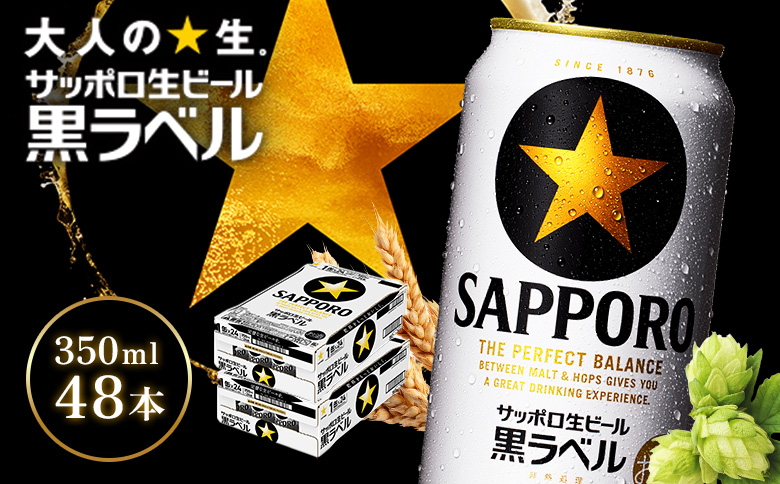 サッポロ黒ラベル350ml×48本（2箱）【930040012】