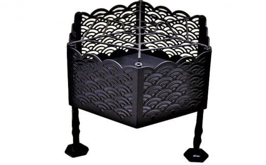 和テイストのアイアン焚き火台『青海波』