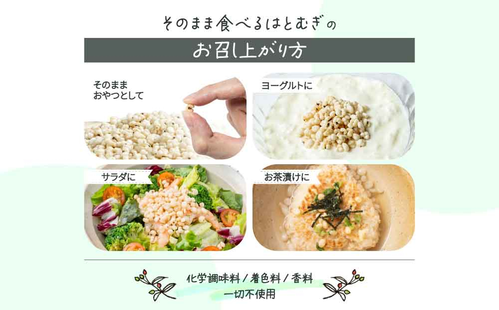 サクサクおやつ「そのまま食べるはとむぎ」2袋【crt-002】ハトムギ 北海道産 グラノーラ 健康食品 2個