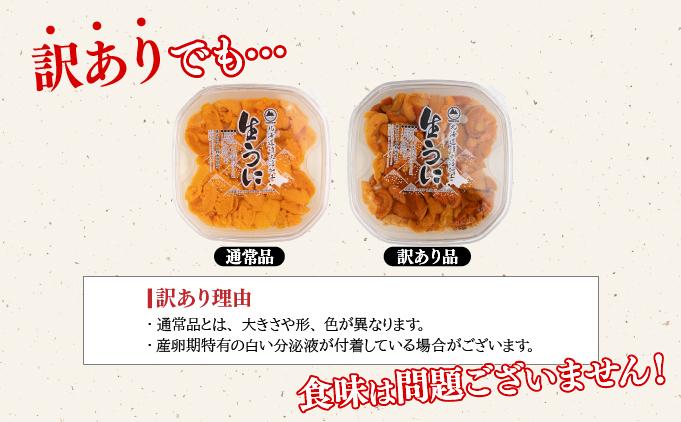 訳あり 北海道 噴火湾産 塩水 バフンウニ 100g 2パック 計200g うに ウニ 雲丹 海鮮 海の幸 魚介類 ウニ丼 お寿司 濃厚 無添加 産地直送 お取り寄せ 山村水産 送料無料 200g